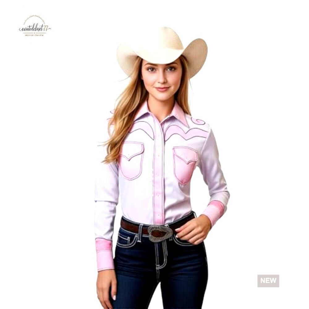 Long Sleeve Western Snap Button Down Work Shirt R… - image 4